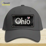 Ohio Flag Script Novelty License Plate Hat Cotton / Charcoal