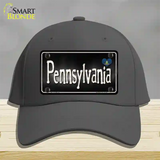 Pennsylvania Flag Script Novelty License Plate Hat Cotton / Charcoal