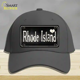 Rhode Island Flag Script Novelty License Plate Hat Cotton / Charcoal