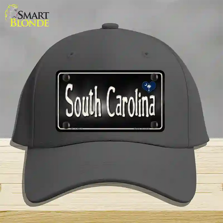 South Carolina Flag Script Novelty License Plate Hat Cotton / Charcoal