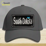 South Dakota Flag Script Novelty License Plate Hat Cotton / Charcoal