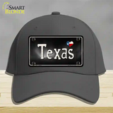 Texas Flag Script Novelty License Plate Hat Cotton / Charcoal