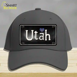 Utah Flag Script Novelty License Plate Hat Cotton / Charcoal