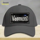 Vermont Flag Script Novelty License Plate Hat Cotton / Charcoal