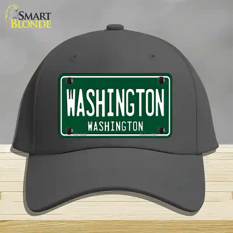 Washington Vintage Green Novelty License Plate Hat Cotton / Charcoal