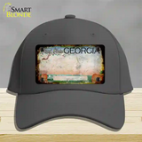 Georgia Peach Rusty Blank Novelty License Plate Hat Cotton / Charcoal