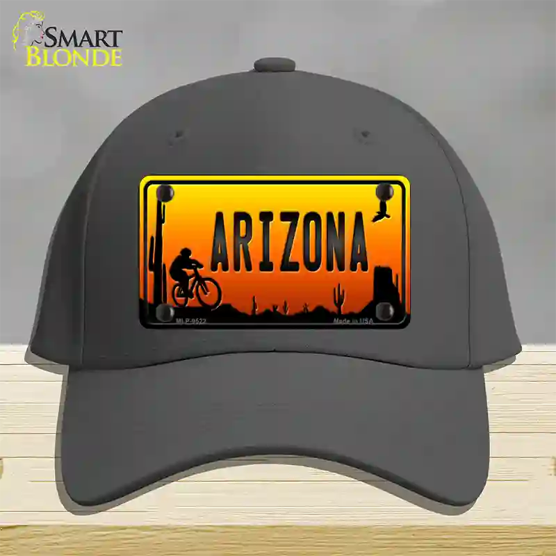 Biker Arizona Scenic Novelty License Plate Hat Cotton / Charcoal