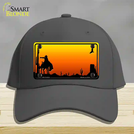 Rodeo Blank Scenic Novelty License Plate Hat Cotton / Charcoal