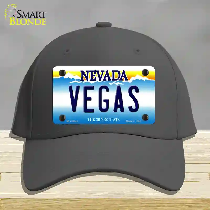 Vegas Nevada Novelty License Plate Hat Cotton / Charcoal