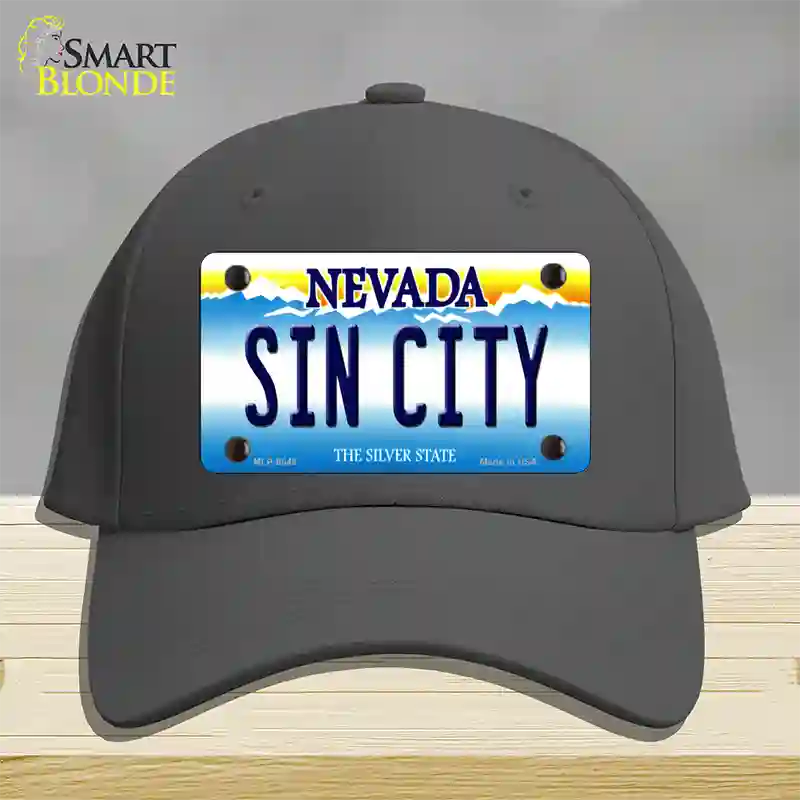 Sin City Nevada Novelty License Plate Hat Cotton / Charcoal