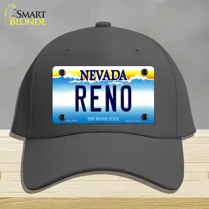 Reno Nevada Novelty License Plate Hat Cotton / Charcoal