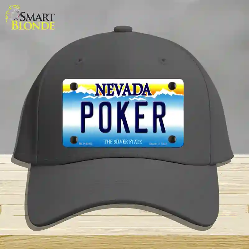 Poker Nevada Novelty License Plate Hat Cotton / Charcoal