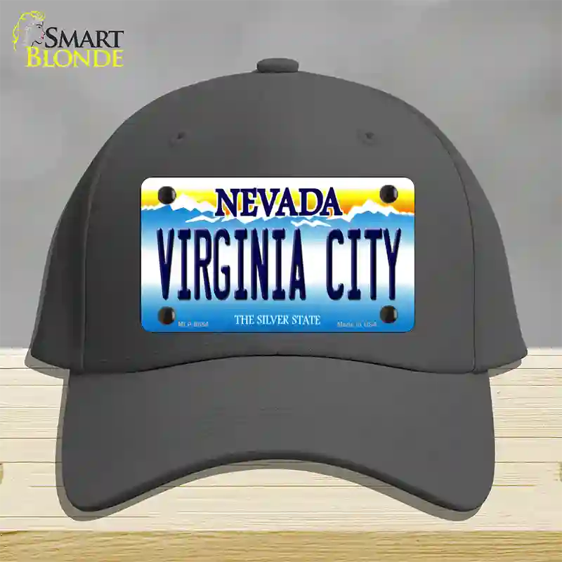 Virginia City Nevada Novelty License Plate Hat Cotton / Charcoal