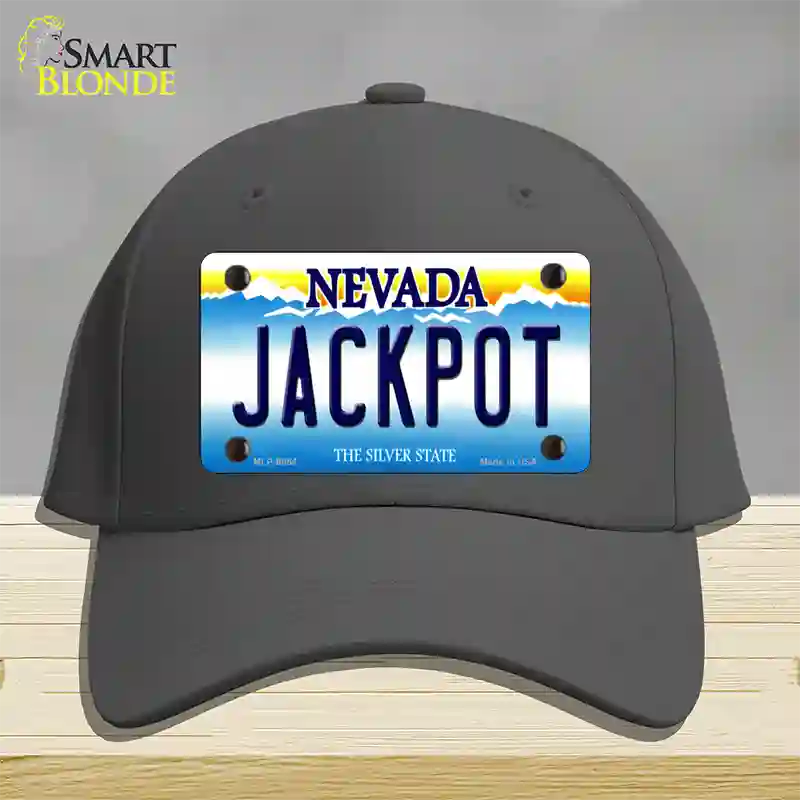 Jack Pot Nevada Novelty License Plate Hat Cotton / Charcoal