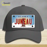 Juneau Alaska State Novelty License Plate Hat Cotton / Charcoal