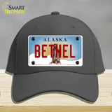 Bethel Alaska State Novelty License Plate Hat Cotton / Charcoal