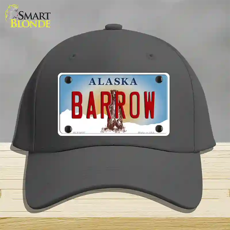 Barrow Alaska State Novelty License Plate Hat Cotton / Charcoal