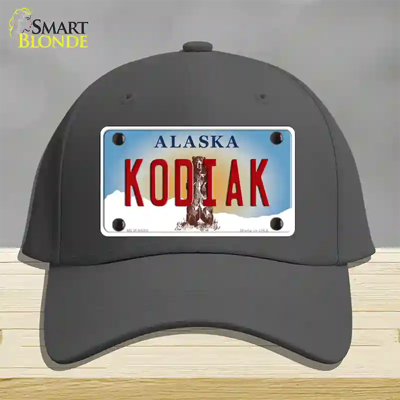 Kodiak Alaska State Novelty License Plate Hat Cotton / Charcoal