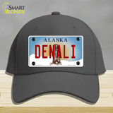 Denali Alaska State Novelty License Plate Hat Cotton / Charcoal