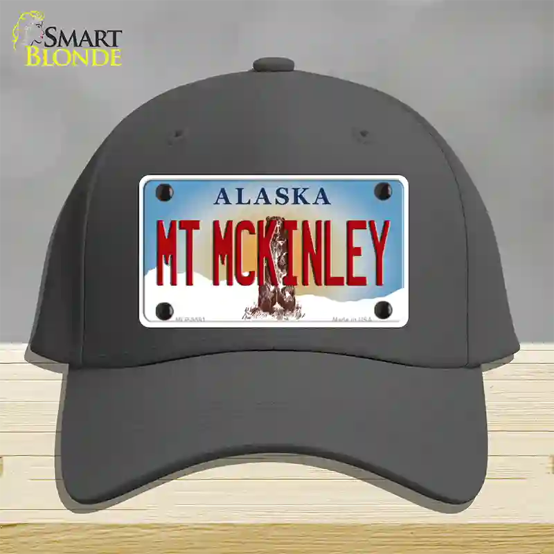 Mt McKinley Alaska State Novelty License Plate Hat Cotton / Charcoal