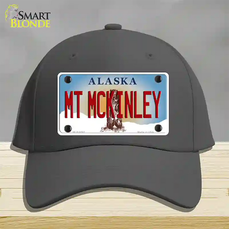 Mt McKinley Alaska State Novelty License Plate Hat Cotton / Charcoal