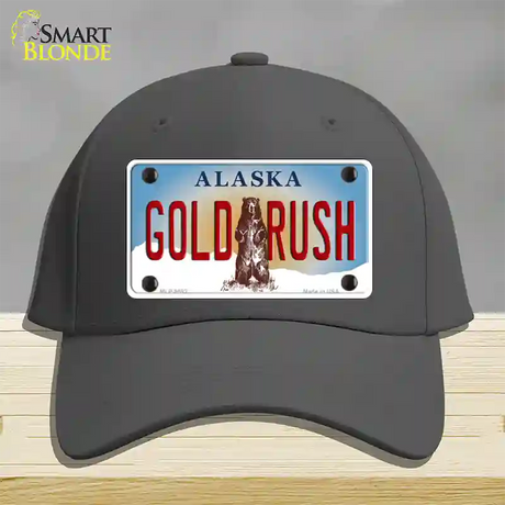 Gold Rush Alaska State Novelty License Plate Hat Cotton / Charcoal