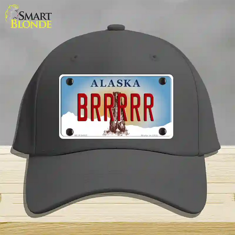 Brrrrr Alaska State Novelty License Plate Hat Cotton / Charcoal