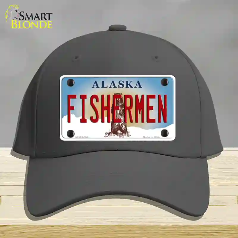 Fishermen Alaska State Novelty License Plate Hat Cotton / Charcoal