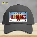 Icebergs Alaska State Novelty License Plate Hat Cotton / Charcoal