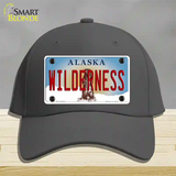 Wilderness Alaska State Novelty License Plate Hat Cotton / Charcoal