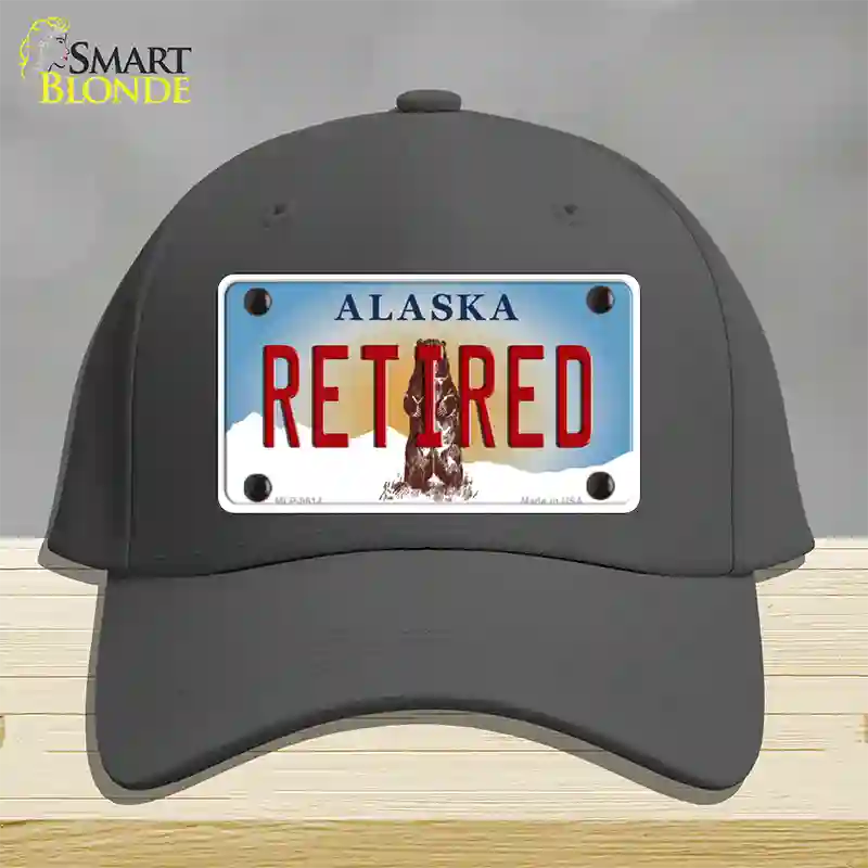 Retired Alaska State Novelty License Plate Hat Cotton / Charcoal