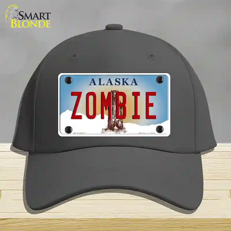 Zombie Alaska State Novelty License Plate Hat Cotton / Charcoal