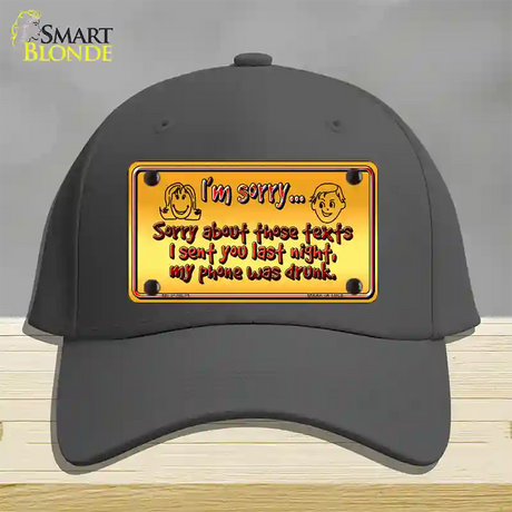 Phone Was Drunk Novelty License Plate Hat Cotton / Charcoal