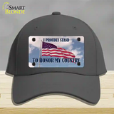 Proudly Stand Novelty License Plate Hat Cotton / Charcoal