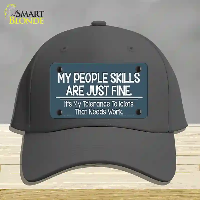 My People Skills Novelty License Plate Hat Cotton / Charcoal