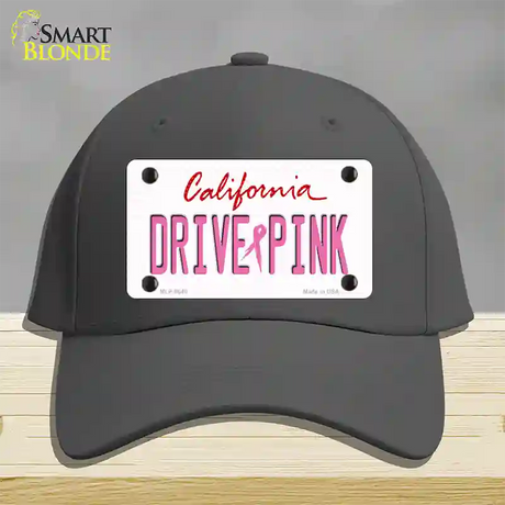 Drive Pink California Novelty License Plate Hat Cotton / Charcoal