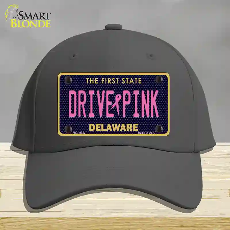 Drive Pink Delaware Novelty License Plate Hat Cotton / Charcoal