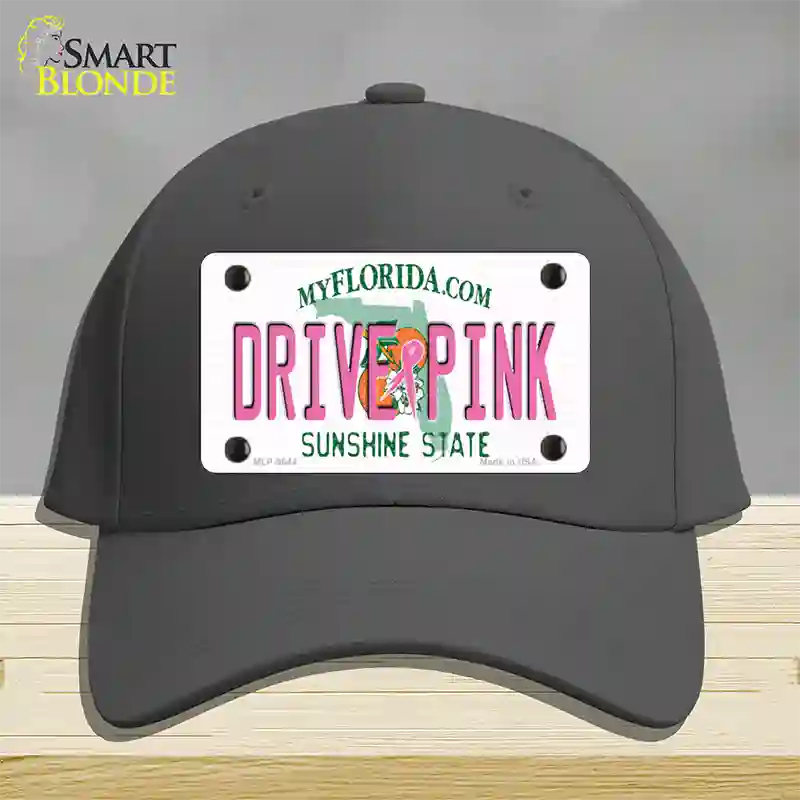 Drive Pink Florida Novelty License Plate Hat Cotton / Charcoal