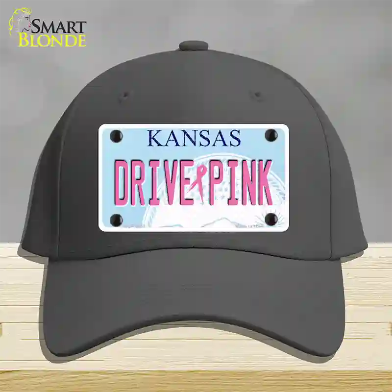 Drive Pink Kansas Novelty License Plate Hat Cotton / Charcoal