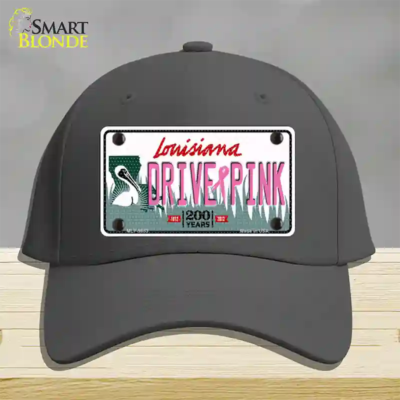 Drive Pink Louisiana Novelty License Plate Hat Cotton / Charcoal