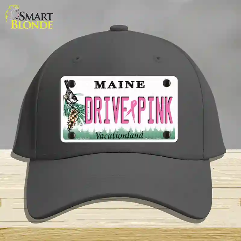 Drive Pink Maine Novelty License Plate Hat Cotton / Charcoal