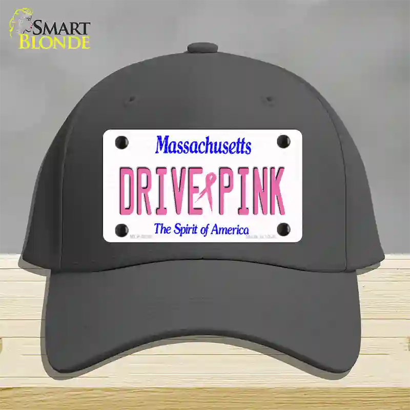 Drive Pink Massachusetts Novelty License Plate Hat Cotton / Charcoal