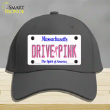 Drive Pink Massachusetts Novelty License Plate Hat Cotton / Charcoal