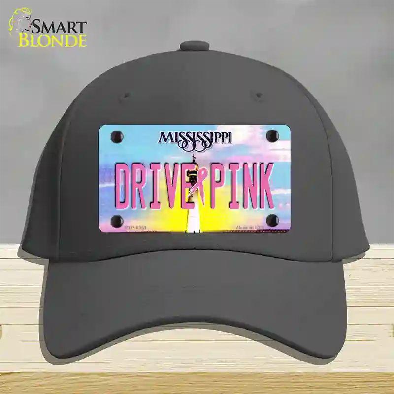 Drive Pink Mississippi Novelty License Plate Hat Cotton / Charcoal