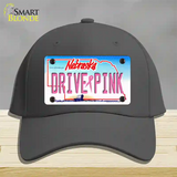 Drive Pink Nebraska Novelty License Plate Hat Cotton / Charcoal