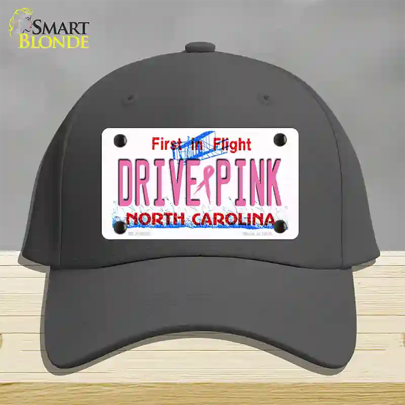 Drive Pink North Carolina Novelty License Plate Hat Cotton / Charcoal