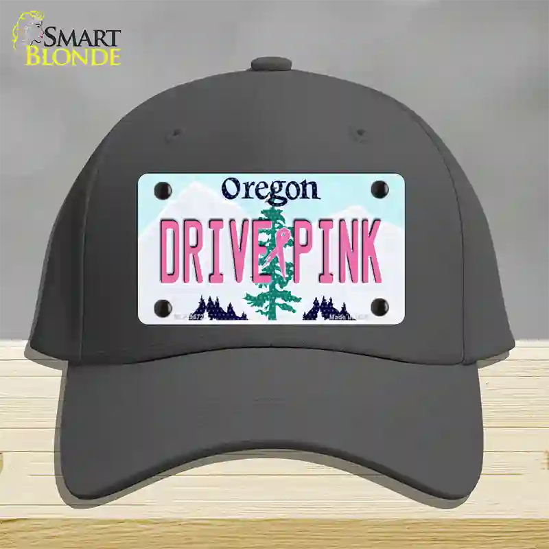 Drive Pink Oregon Novelty License Plate Hat Cotton / Charcoal