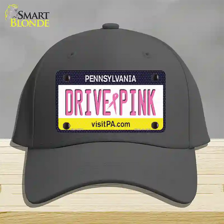 Drive Pink Pennsylvania Novelty License Plate Hat Cotton / Charcoal