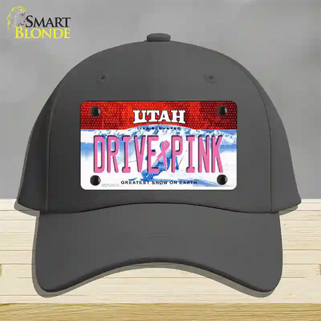 Drive Pink Utah Novelty License Plate Hat Cotton / Charcoal