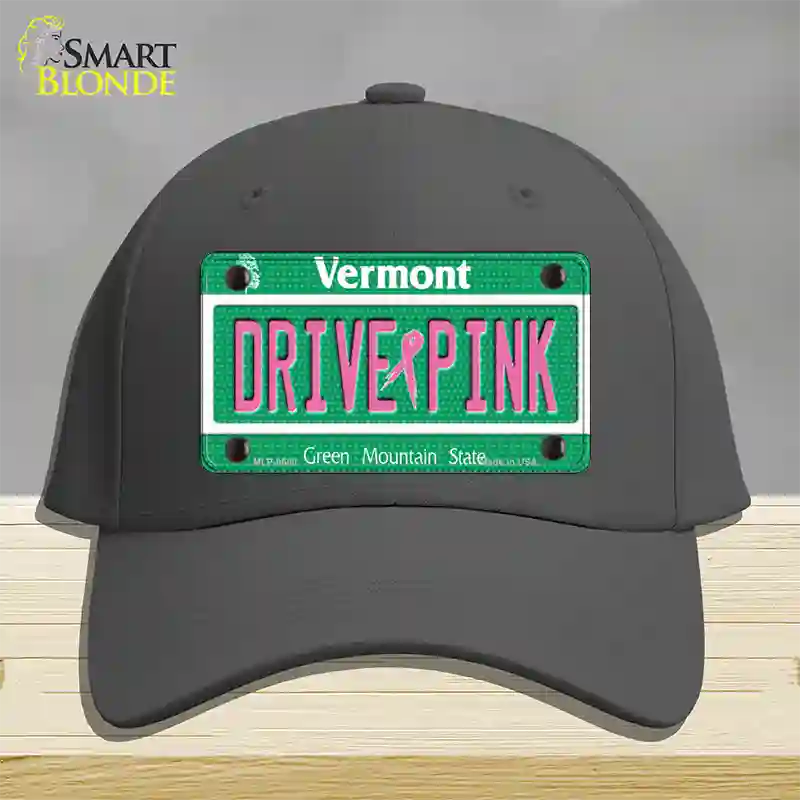 Drive Pink Vermont Novelty License Plate Hat Cotton / Charcoal